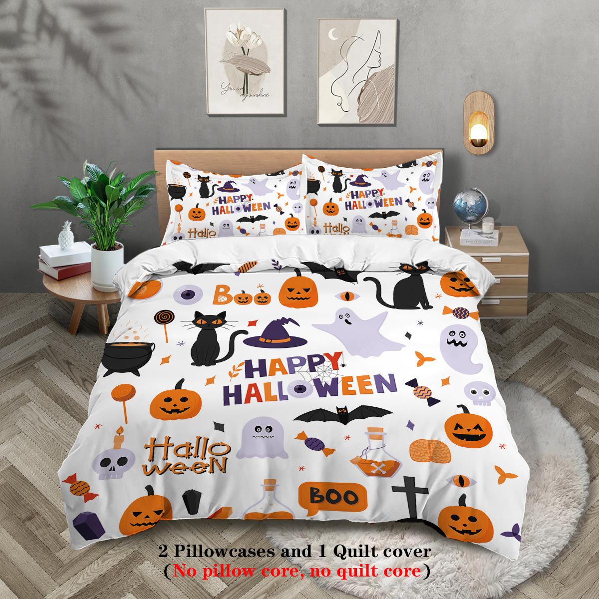 Halloween Digital Printing Polyester Three-Piece Quilt Cover Bedding Combed Cotton Sheet Pillowcase 135x200cm
Halloween Digital Printing Polyester Three-Piece Quilt Cover Bedding Combed Cotton Sheet Pillowcase 135x200cm