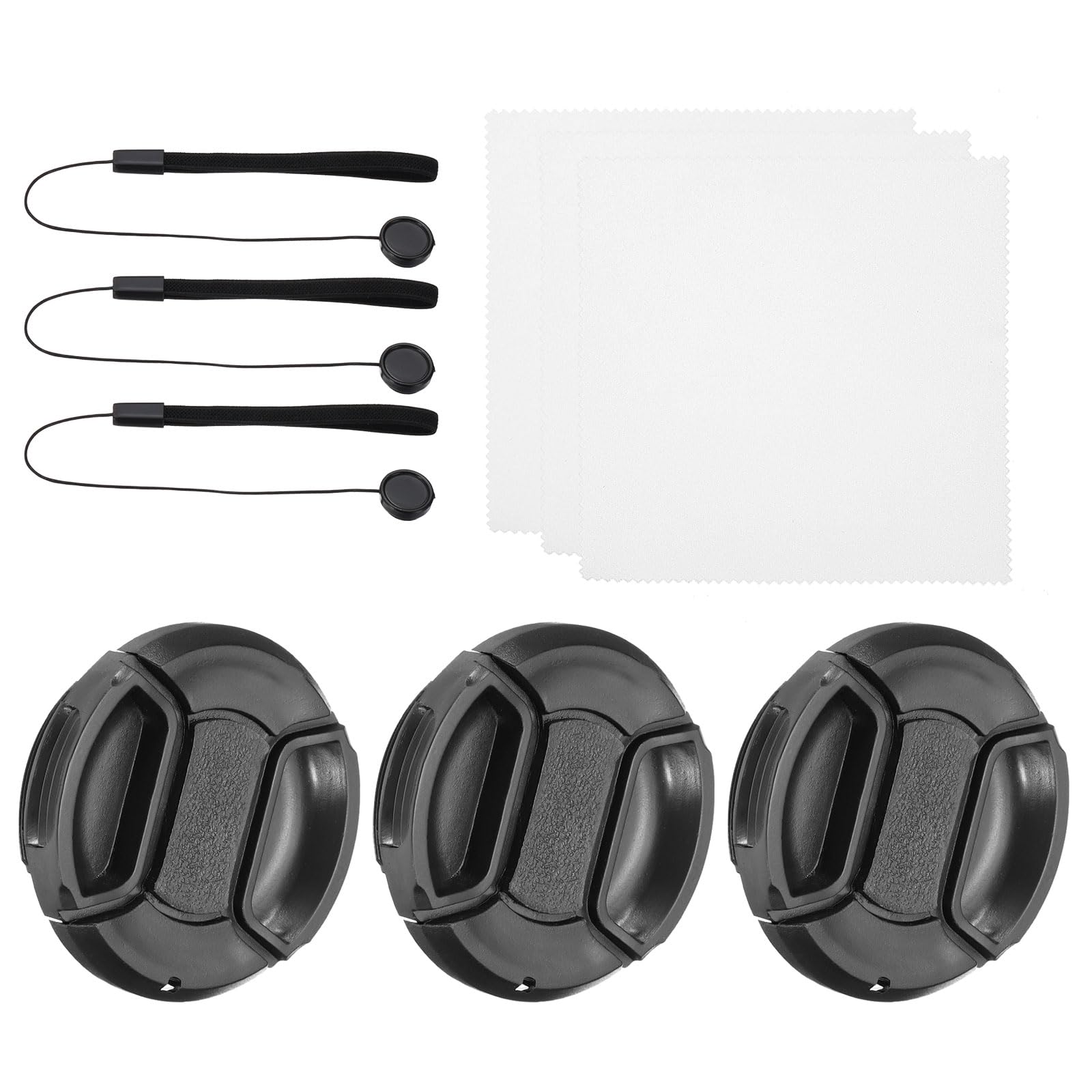 PATIKIL 49mm Lens Cap Set 3 Pack Side Pinch Snap Camera Lens Cover for Front Lens with Cleaning Cloth and Keeper Leash Suitable for 49mm Thread
PATIKIL 49mm Lens Cap Set 3 Pack Side Pinch Snap Camera Lens Cover for Front Lens with Cleaning Cloth and Keeper Leash Suitable for 49mm Thread