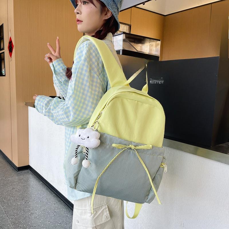 Schoolbag with Bow Girl Versatile Japanese Junior High School and College Students Travel Backpack Large Capacity Plaid Backpack single package
Schoolbag with Bow Girl Versatile Japanese Junior High School and College Students Travel Backpack Large Capacity Plaid Backpack single package