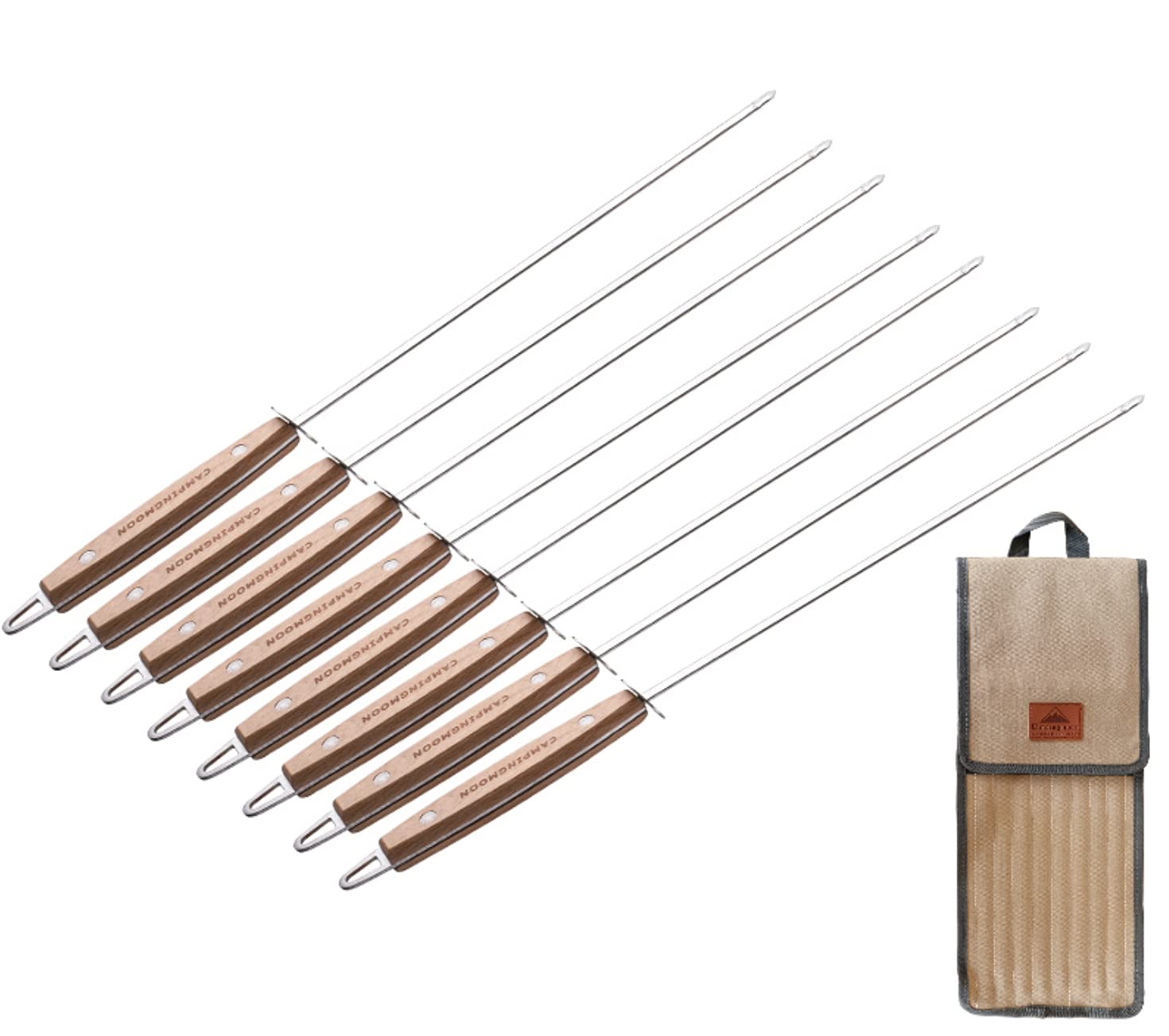 CAMPING MOON Wooden Handle Barbecue Skewers, 470mm, Set of 8, K-480
CAMPING MOON Wooden Handle Barbecue Skewers, 470mm, Set of 8, K-480