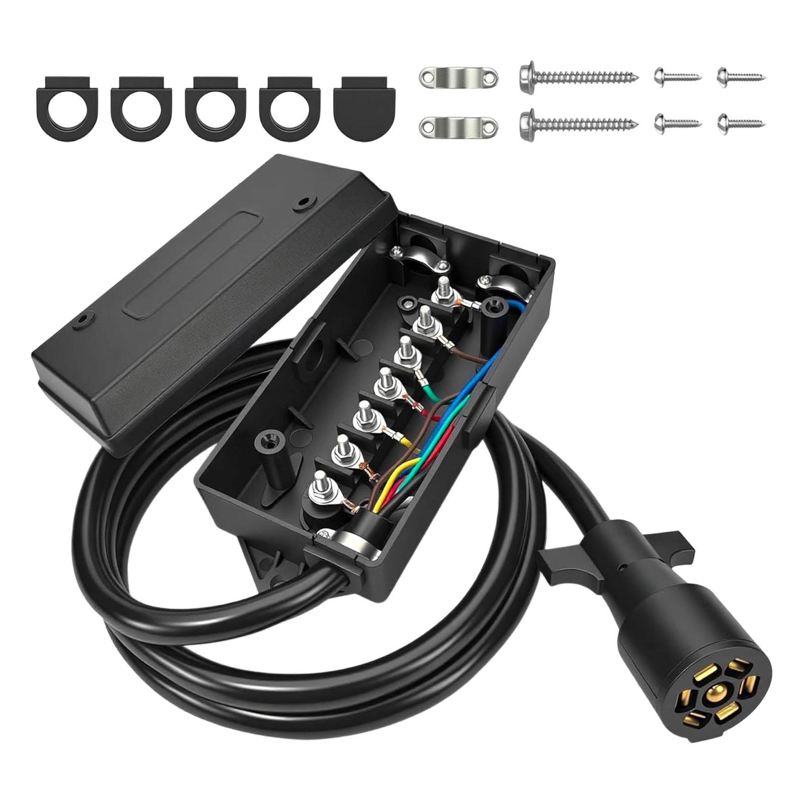 Universal 7 Blade Trailer Wiring Kit with Junction Box 7 Wire Trailer Light Harness Suitable for Various Towing Needs 1
Universal 7 Blade Trailer Wiring Kit with Junction Box 7 Wire Trailer Light Harness Suitable for Various Towing Needs 1