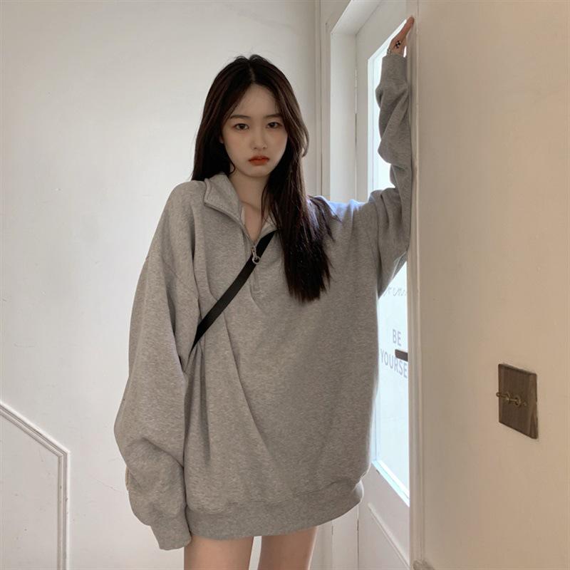 Women s Grey Polo Collar Half-Zip Sweater - Korean Loose BF Style, Lightweight, Long Sleeve, Perfect for Spring & Autumn, Trendy INS Fashion. XL (for 65-75kg)
Women s Grey Polo Collar Half-Zip Sweater - Korean Loose BF Style, Lightweight, Long Sleeve, Perfect for Spring & Autumn, Trendy INS Fashion. XL (for 65-75kg)