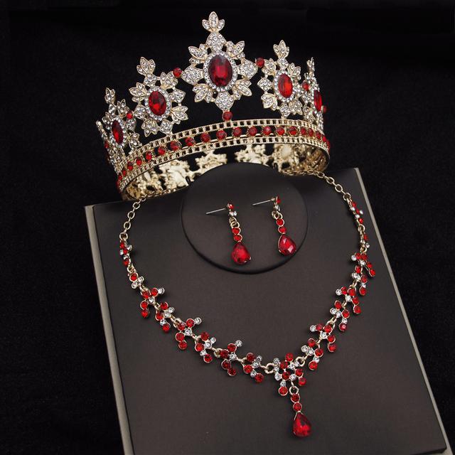 Наборы свадебных украшений с цветами в стиле барокко и кристаллами для женщин, модные диадемы с короной, серьги и ожерелье, комплект невесты, выпускного вечера, Дубай, комплекты ювелирных изделий красный
Наборы свадебных украшений с цветами в стиле барокко и кристаллами для женщин, модные диадемы с короной, серьги и ожерелье, комплект невесты, выпускного вечера, Дубай, комплекты ювелирных изделий красный