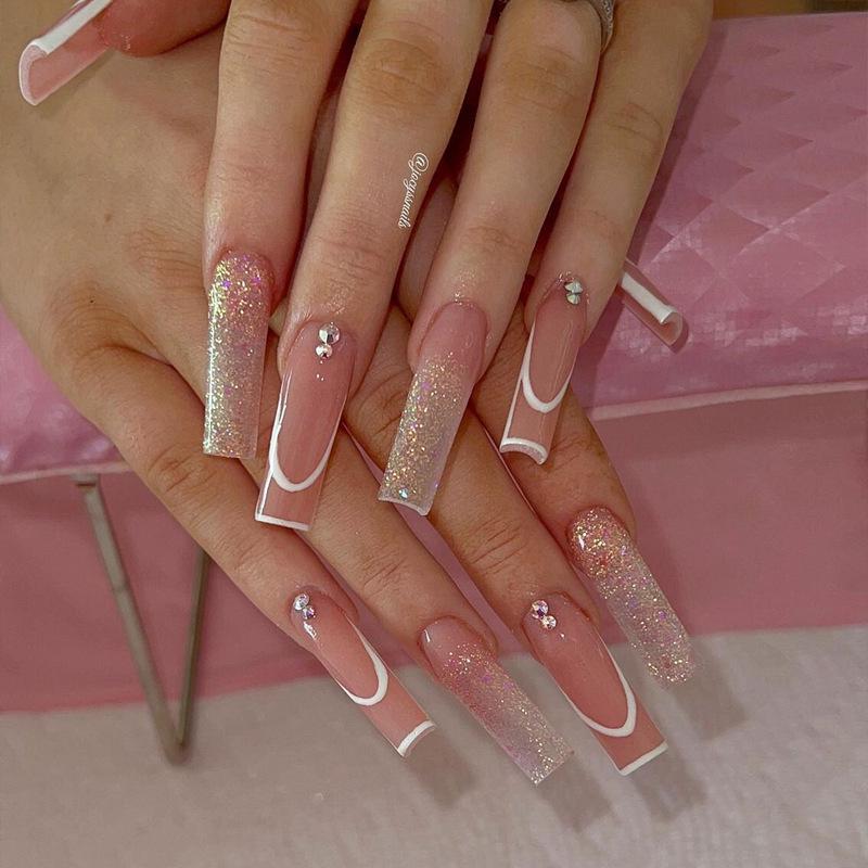 Long Brown Gradient Glitter Nail Stickers: Removable European & American Style Wearable Nails Glue Version
Long Brown Gradient Glitter Nail Stickers: Removable European & American Style Wearable Nails Glue Version