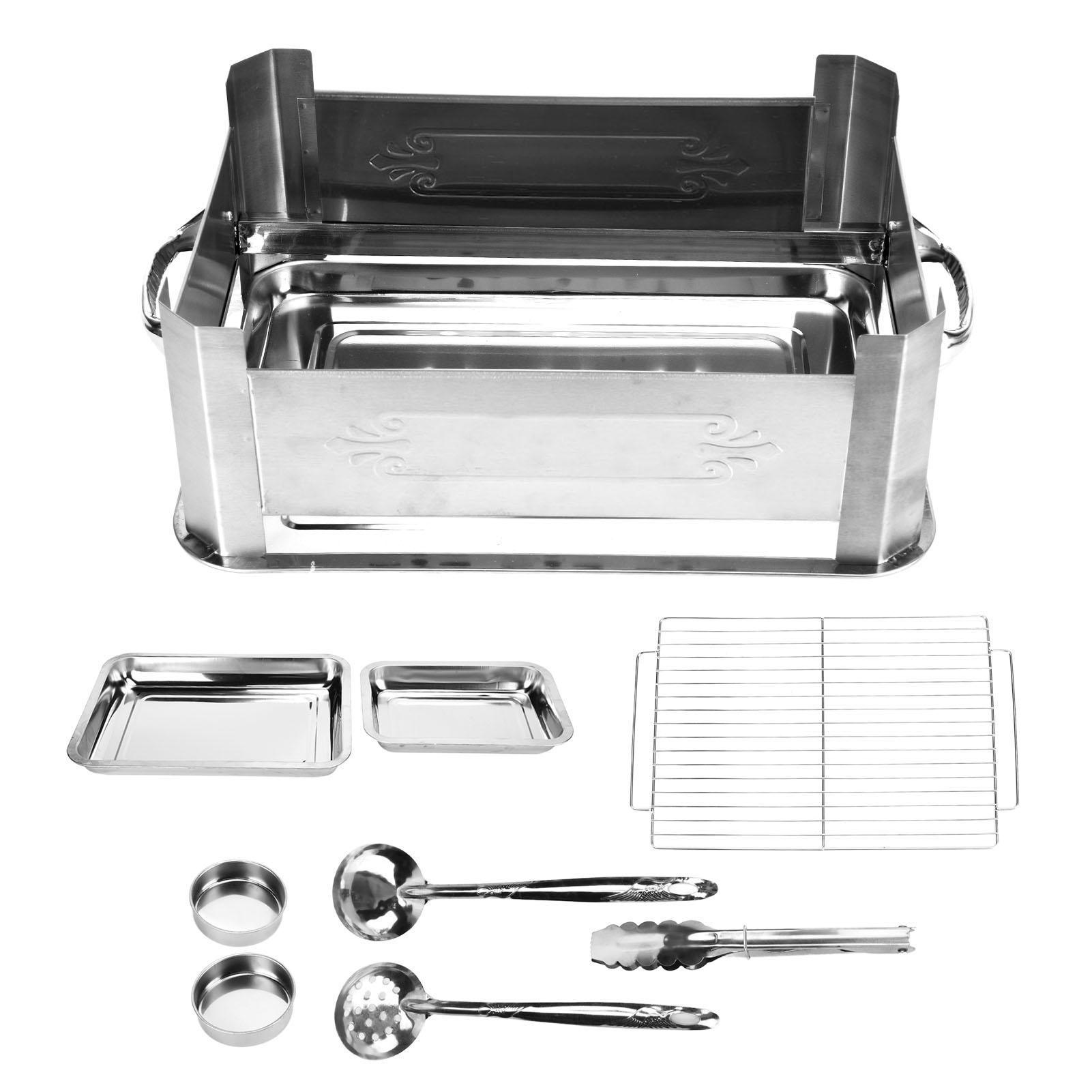 Barbecue Grill Thickened Stainless Steel Grilled Fish Stove Charcoal Alcohol Grill Rectangular
Barbecue Grill Thickened Stainless Steel Grilled Fish Stove Charcoal Alcohol Grill Rectangular