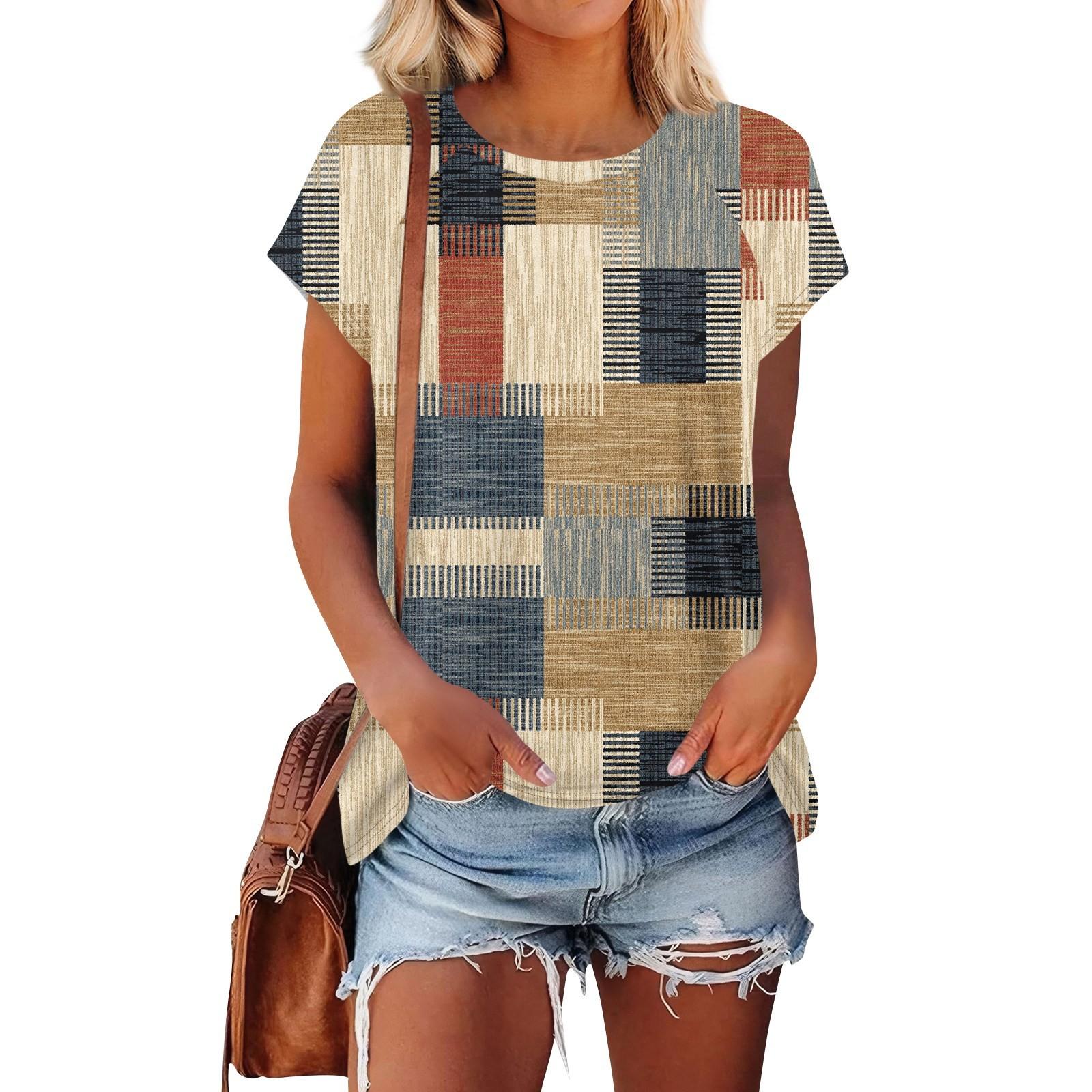 Жіночі футболки з короткими рукавами, круглим вирізом, милі туніки, звичайні футболки, блузки, вільні пуловери L хакі
Жіночі футболки з короткими рукавами, круглим вирізом, милі туніки, звичайні футболки, блузки, вільні пуловери L хакі