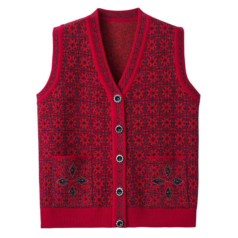 V-neck Vest Waistcoat Middle-aged and Elderly Women Spring and Autumn Temperament Elegant Elderly Clothes
V-neck Vest Waistcoat Middle-aged and Elderly Women Spring and Autumn Temperament Elegant Elderly Clothes