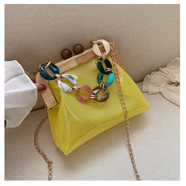 Прозрачная сумка через плечо из ПВХ, новая женская цветная ручка-кольцо, изысканная сумка с пряжкой-замком, трендовые персонализированные сумки-желе
Прозрачная сумка через плечо из ПВХ, новая женская цветная ручка-кольцо, изысканная сумка с пряжкой-замком, трендовые персонализированные сумки-желе