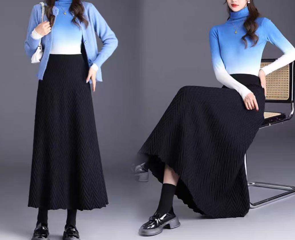 Ripple Knit High-Waist Midi Skirt - 2025 A-Line Style with Large Hem and Slimming Design One Size чорний
Ripple Knit High-Waist Midi Skirt - 2025 A-Line Style with Large Hem and Slimming Design One Size чорний