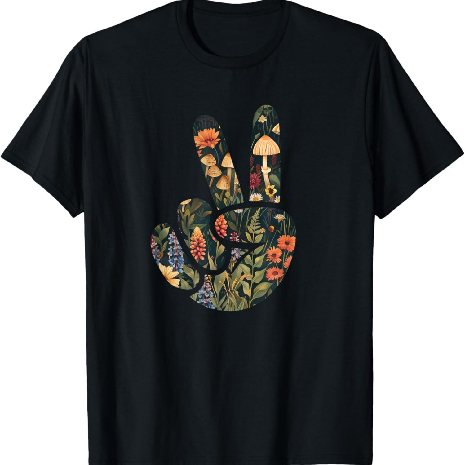Natural Silhouette Forest Meadow Cottagecore Peace Sign Hand T-Shirt(44) S
Natural Silhouette Forest Meadow Cottagecore Peace Sign Hand T-Shirt(44) S