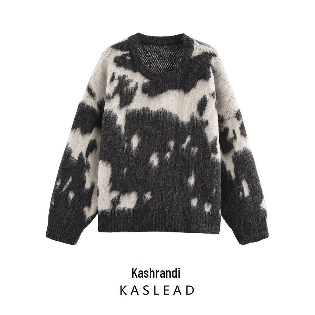 2024 Winter Women s European & American Fashion Black & White Tie-Dye Mohair Sweater One Size
2024 Winter Women s European & American Fashion Black & White Tie-Dye Mohair Sweater One Size