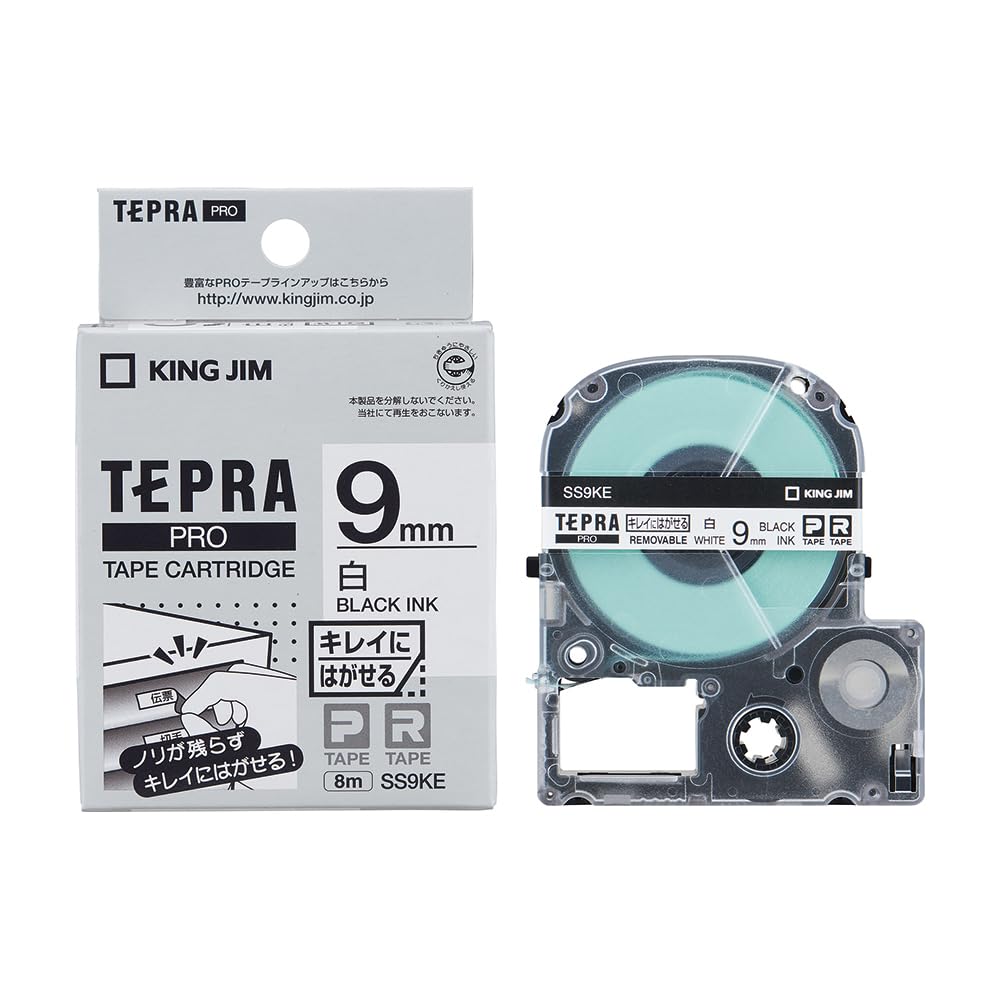 King Jim Genuine Tepra PRO Tape Easily Removable 9mm White 8m SS9KE Cartridge, Label, Label/Black Text, Length, білий
King Jim Genuine Tepra PRO Tape Easily Removable 9mm White 8m SS9KE Cartridge, Label, Label/Black Text, Length, білий