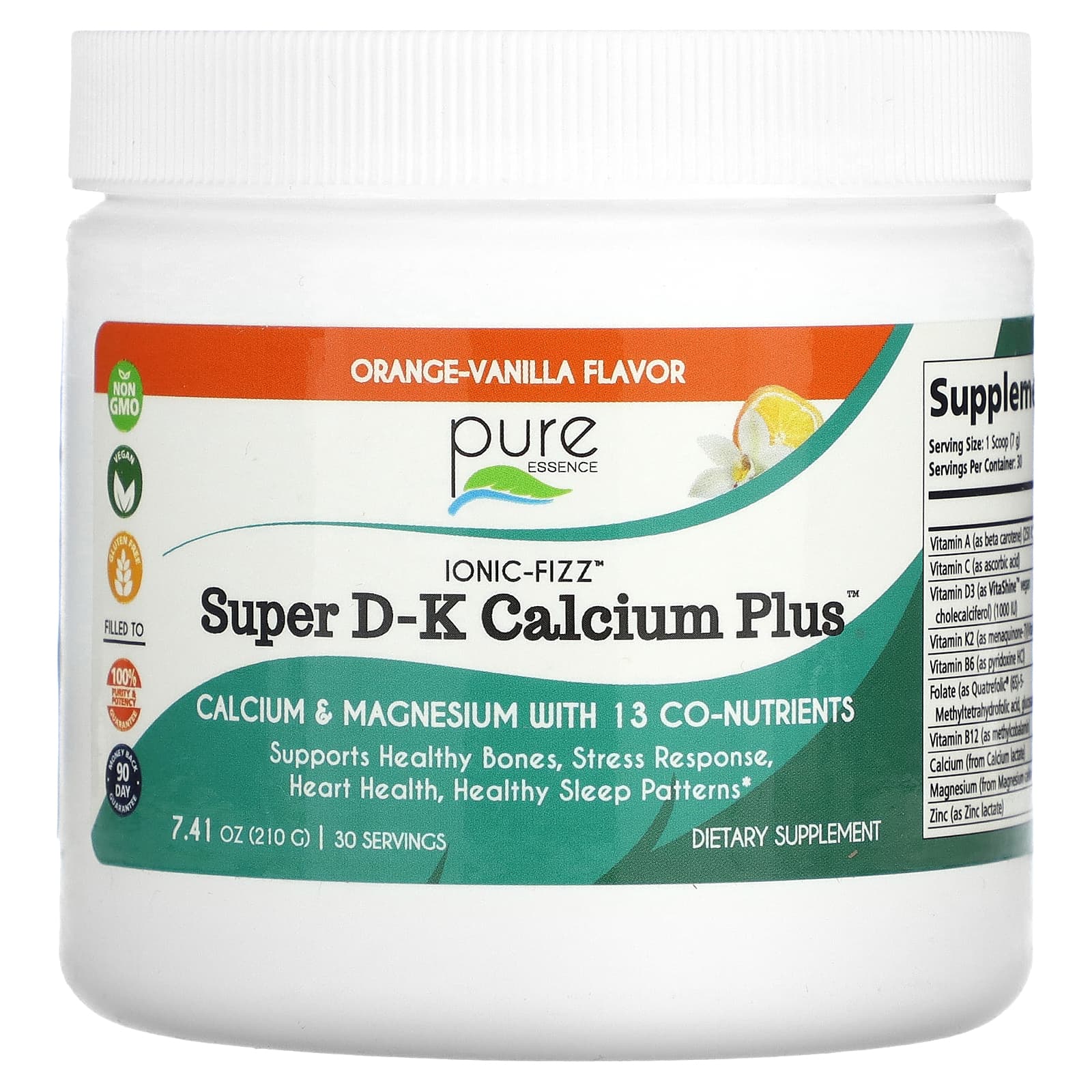 Pure Essence, Ionic-Fizz, Super PK Calcium Plus, Orange-Vanilla Flavor, 7.41 oz (210 g)
Pure Essence, Ionic-Fizz, Super PK Calcium Plus, Orange-Vanilla Flavor, 7.41 oz (210 g)
