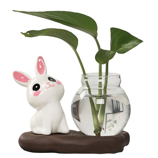 Desktop Glass Planter Vase Holder Small Cute Ceramic Panda Hydroponic Vase Decorative Flowers Plants Pot for Desk Table D
Desktop Glass Planter Vase Holder Small Cute Ceramic Panda Hydroponic Vase Decorative Flowers Plants Pot for Desk Table D