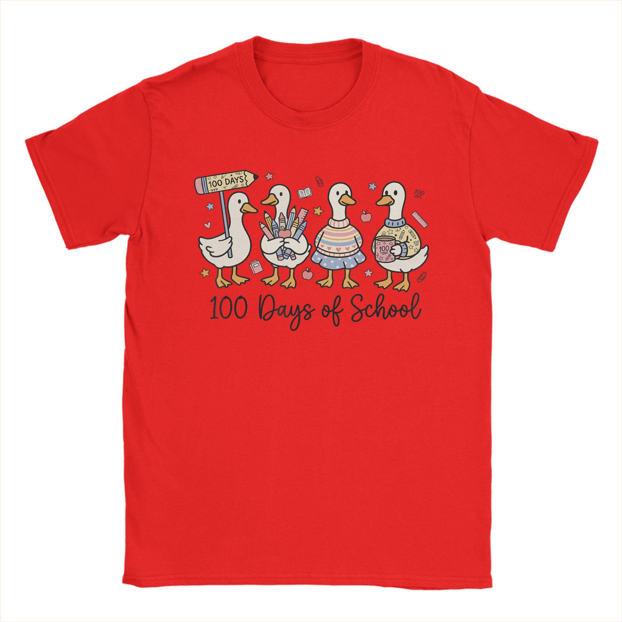 Vintage 100 Days of School Ducks Cute Goose Teacher 100th Day TShirts Unisex Round Collar Pure Cotton T Shirts Short Sleeve S
Vintage 100 Days of School Ducks Cute Goose Teacher 100th Day TShirts Unisex Round Collar Pure Cotton T Shirts Short Sleeve S
