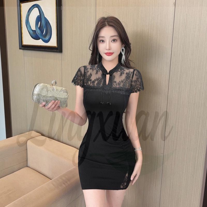 Elegant Women s Lace Patchwork Slim Fit Cheongsam Dress - Nightclub & Workwear Skirt Small чёрный
Elegant Women s Lace Patchwork Slim Fit Cheongsam Dress - Nightclub & Workwear Skirt Small чёрный