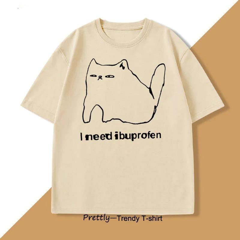 Ibuprofen Literary Cat Printed TShirt Pure Cotton Short Sleeve Casual Crew Neck Harajuku Streetwear Unisex Loose Tshirt S
Ibuprofen Literary Cat Printed TShirt Pure Cotton Short Sleeve Casual Crew Neck Harajuku Streetwear Unisex Loose Tshirt S
