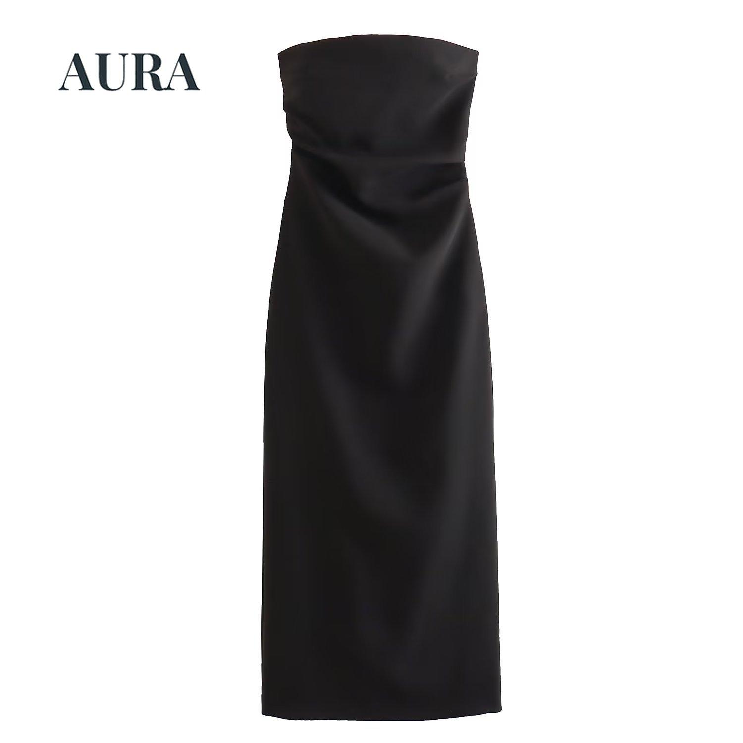 Женское модное платье миди без бретелек со сборками, сексуальное женское вечернее платье с прямым вырезом и разрезом сзади, Vestidos Mujer XS белый 
Женское модное платье миди без бретелек со сборками, сексуальное женское вечернее платье с прямым вырезом и разрезом сзади, Vestidos Mujer XS белый