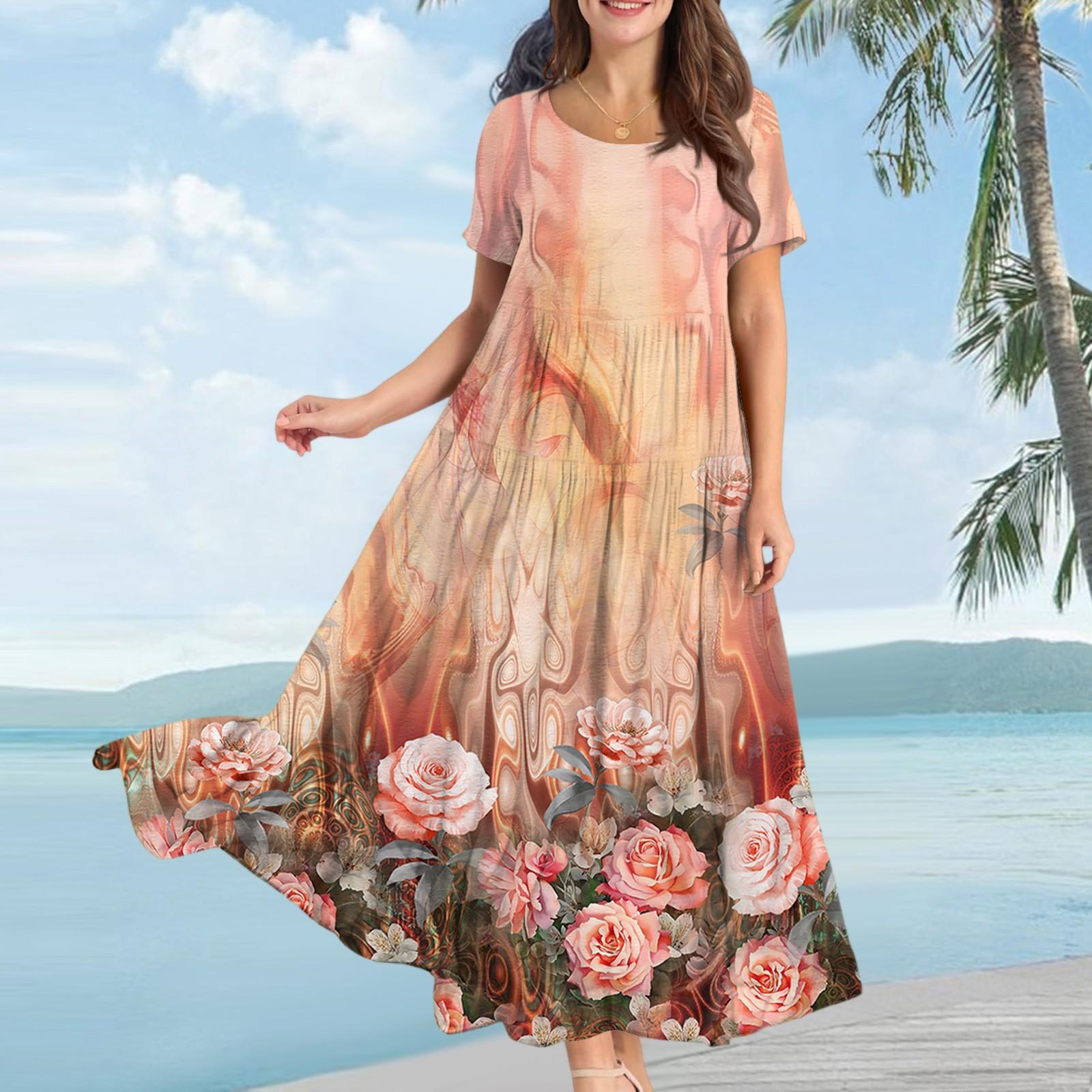 Женское повседневное свободное богемное платье с цветочным принтом, длинное макси-платье с коротким рукавом, летнее пляжное платье-качели XXL
Женское повседневное свободное богемное платье с цветочным принтом, длинное макси-платье с коротким рукавом, летнее пляжное платье-качели XXL