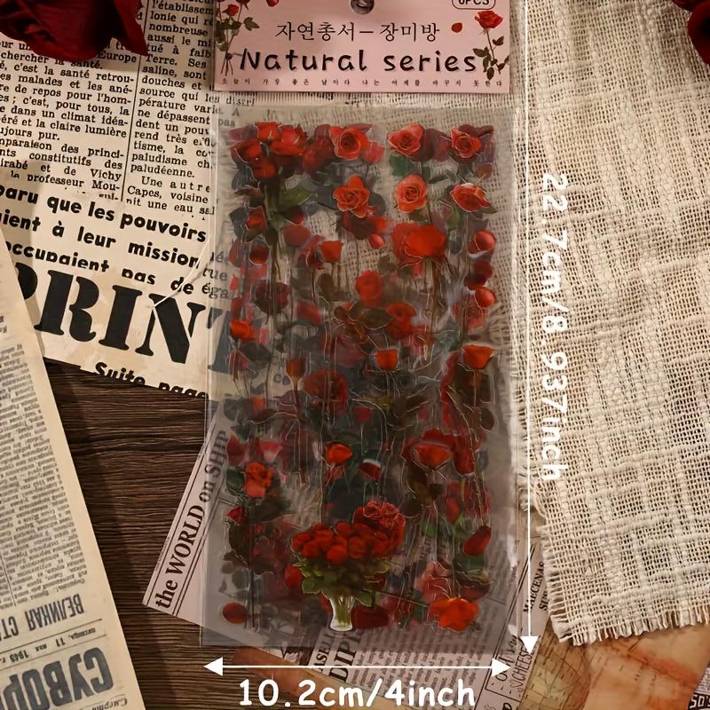 6 pcs/Pack Red Rose Flower PET Stickers Decorative Scrapbooking Collage Junk Journal Supplies Diary Album Craft Card DIY Label
6 pcs/Pack Red Rose Flower PET Stickers Decorative Scrapbooking Collage Junk Journal Supplies Diary Album Craft Card DIY Label