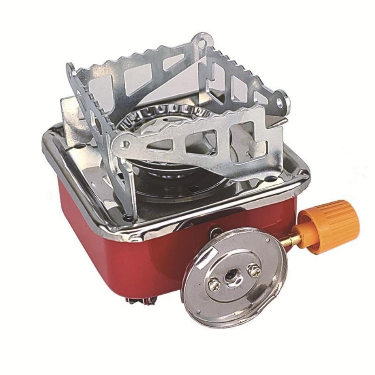 Ветрозащитная горелка, газовая плита для кемпинга, складные горелки для плиты, уличная мини-портативная квадратная плита, ветрозащитная печь, горелка для пешего туризма L красный