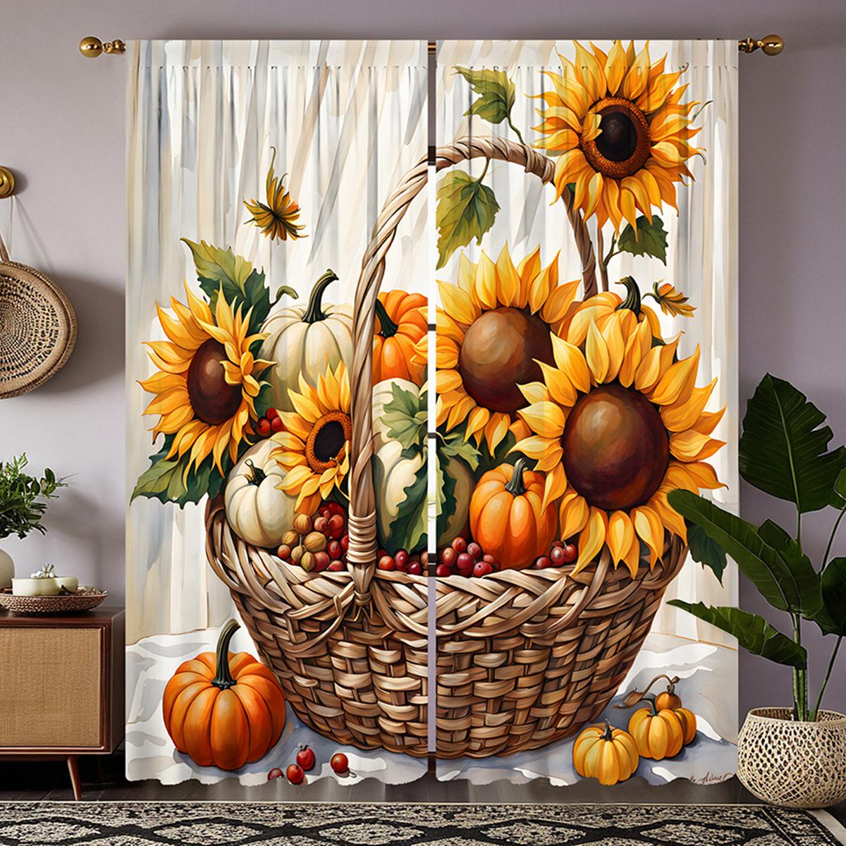 2 шт. HD Подсолнух Благодарения Цветочная корзина с подсолнухами декоративная занавеска Желтая цифровая печать занавеска украшение дома стиль W52H63inchW132H160cm
2 шт. HD Подсолнух Благодарения Цветочная корзина с подсолнухами декоративная занавеска Желтая цифровая печать занавеска украшение дома стиль W52H63inchW132H160cm