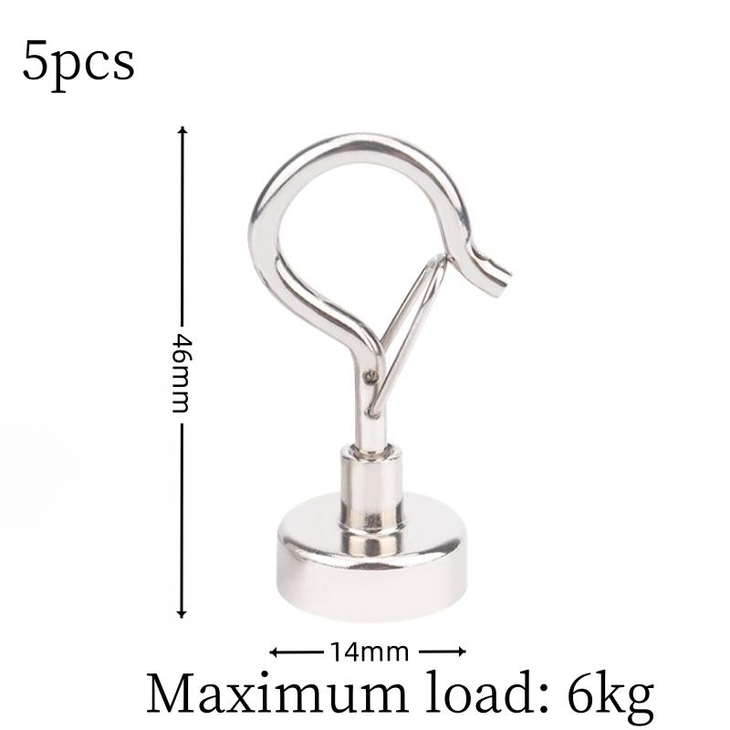 5 шт. Металлические прочные магнитные крючки с пряжкой, толстые стенки, сверхпрочный магнитный крючок, практичная вешалка для хранения вещей дома