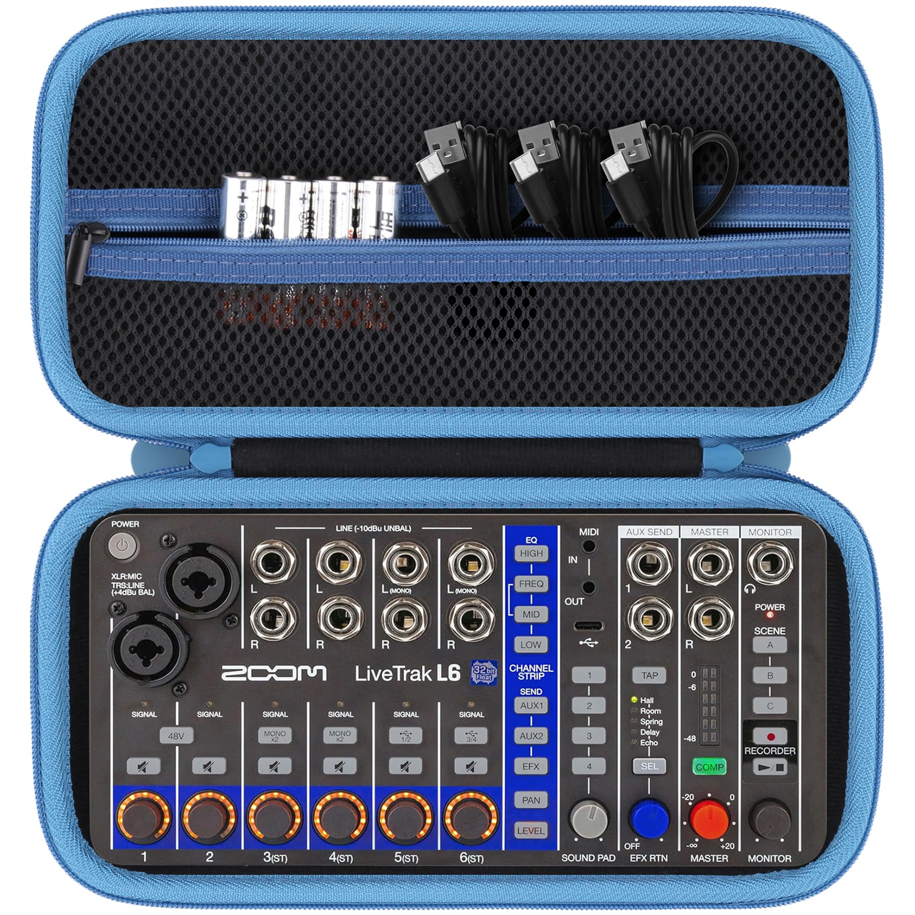 Zoom ZOOM L6 Digital Mixer Recorder LiveTrak L6 Digital Mixer dedicated storage case co2CREA (Case only) - чорний
Zoom ZOOM L6 Digital Mixer Recorder LiveTrak L6 Digital Mixer dedicated storage case co2CREA (Case only) - чорний