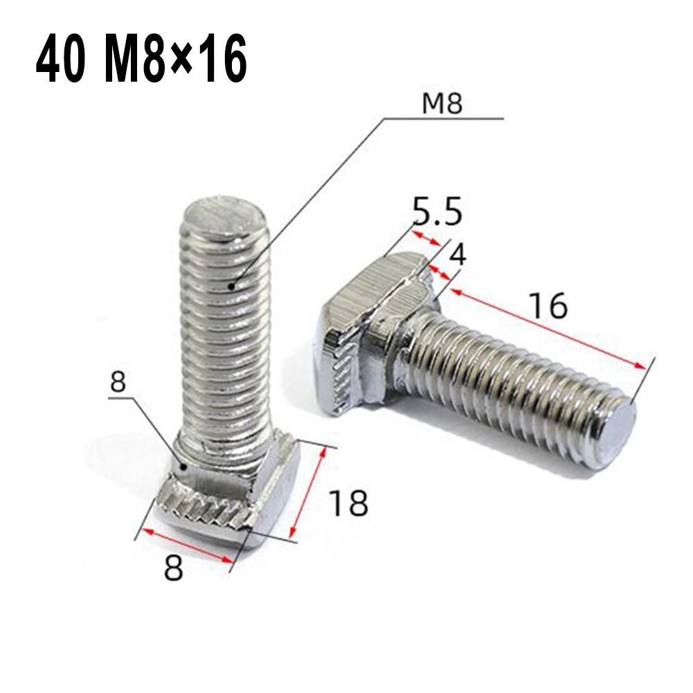 20 T Bolts Compatible with 30/40 Series Aluminum For profiles M6 M8 Threaded Bolts for Easy Assembly in 8mm Grooves
20 T Bolts Compatible with 30/40 Series Aluminum For profiles M6 M8 Threaded Bolts for Easy Assembly in 8mm Grooves
