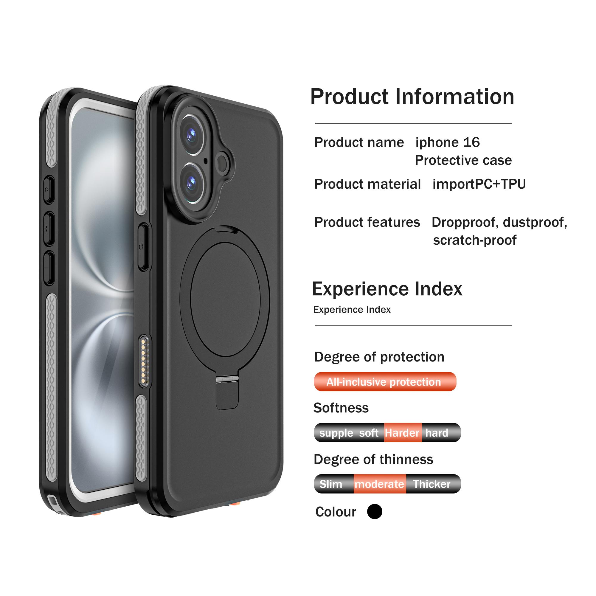REDPEPPER IP68 Waterproof Case For iPhone 16 Phone Back Cover Kickstand Compatible with MagSafe A
REDPEPPER IP68 Waterproof Case For iPhone 16 Phone Back Cover Kickstand Compatible with MagSafe A