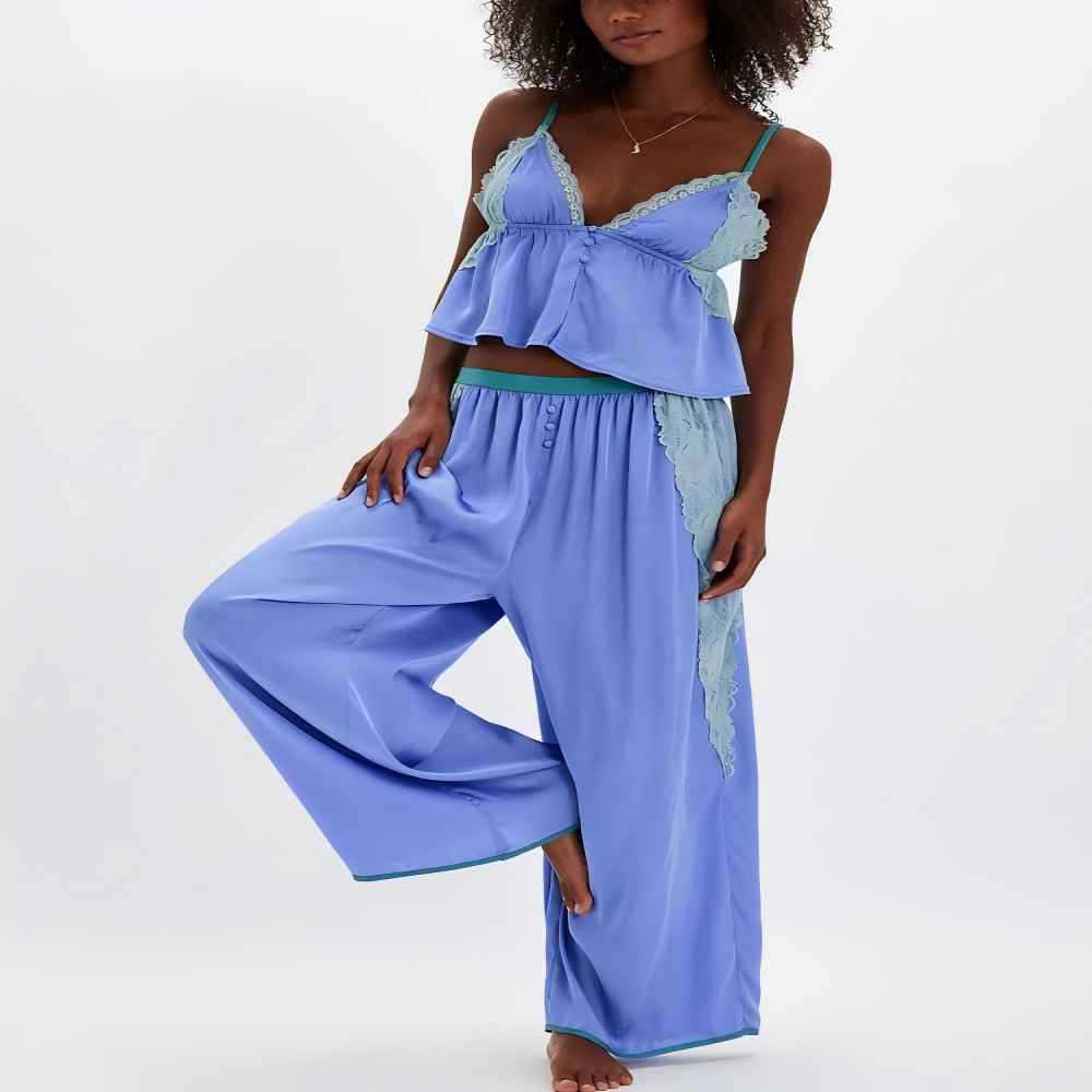 European-American Lace Floral Lounge Set Small небо синє кольору
European-American Lace Floral Lounge Set Small небо синє кольору