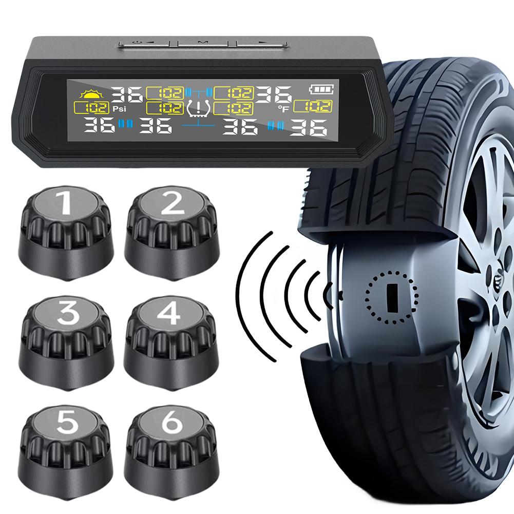Tire Pressure Monitoring System with 6 External Sensors USB/Solar Tyre Temperature Monitor for RV Trailer Truck China Mainland
Tire Pressure Monitoring System with 6 External Sensors USB/Solar Tyre Temperature Monitor for RV Trailer Truck China Mainland