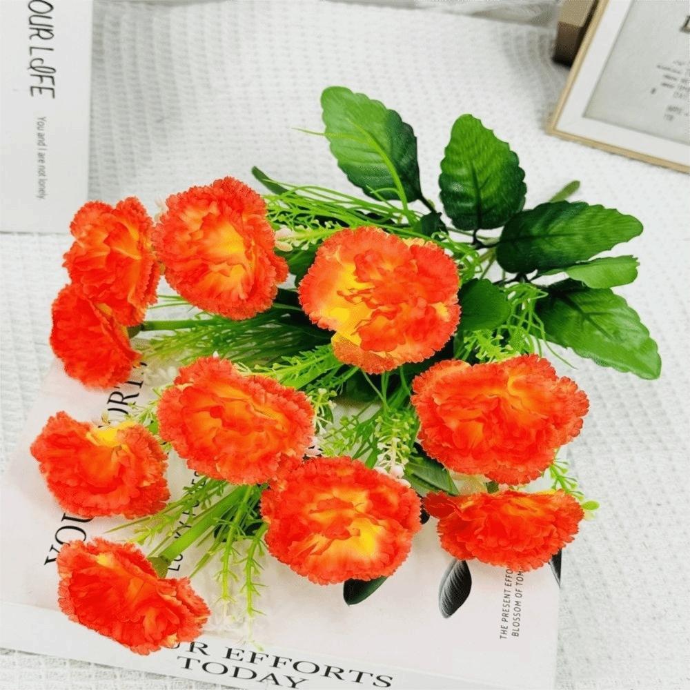 Real Touch 10 Heads Artificial Carnation Bouquet Multicolor 3D Silk Flowers Fake Flower Wedding Decor помаранчевий
Real Touch 10 Heads Artificial Carnation Bouquet Multicolor 3D Silk Flowers Fake Flower Wedding Decor помаранчевий