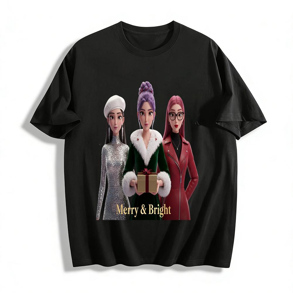 Christmas Themed Shiny Trio Print Long Sleeve Top Festival Party Casual Versatile Base Shirt Pure cotton T-shirt XXS
Christmas Themed Shiny Trio Print Long Sleeve Top Festival Party Casual Versatile Base Shirt Pure cotton T-shirt XXS
