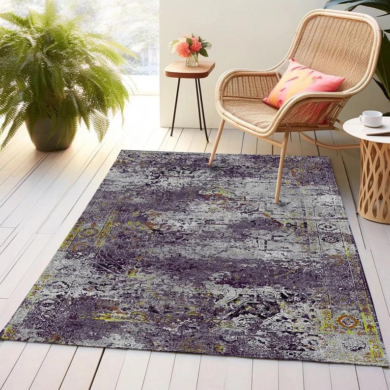 Washable Purple Rug Floral Rug Summer Theme Rug Bedroom Rug Bohemian Rug Dining Room Rug Rug with Teal Eco Floor Rugs 40x60cm
Washable Purple Rug Floral Rug Summer Theme Rug Bedroom Rug Bohemian Rug Dining Room Rug Rug with Teal Eco Floor Rugs 40x60cm