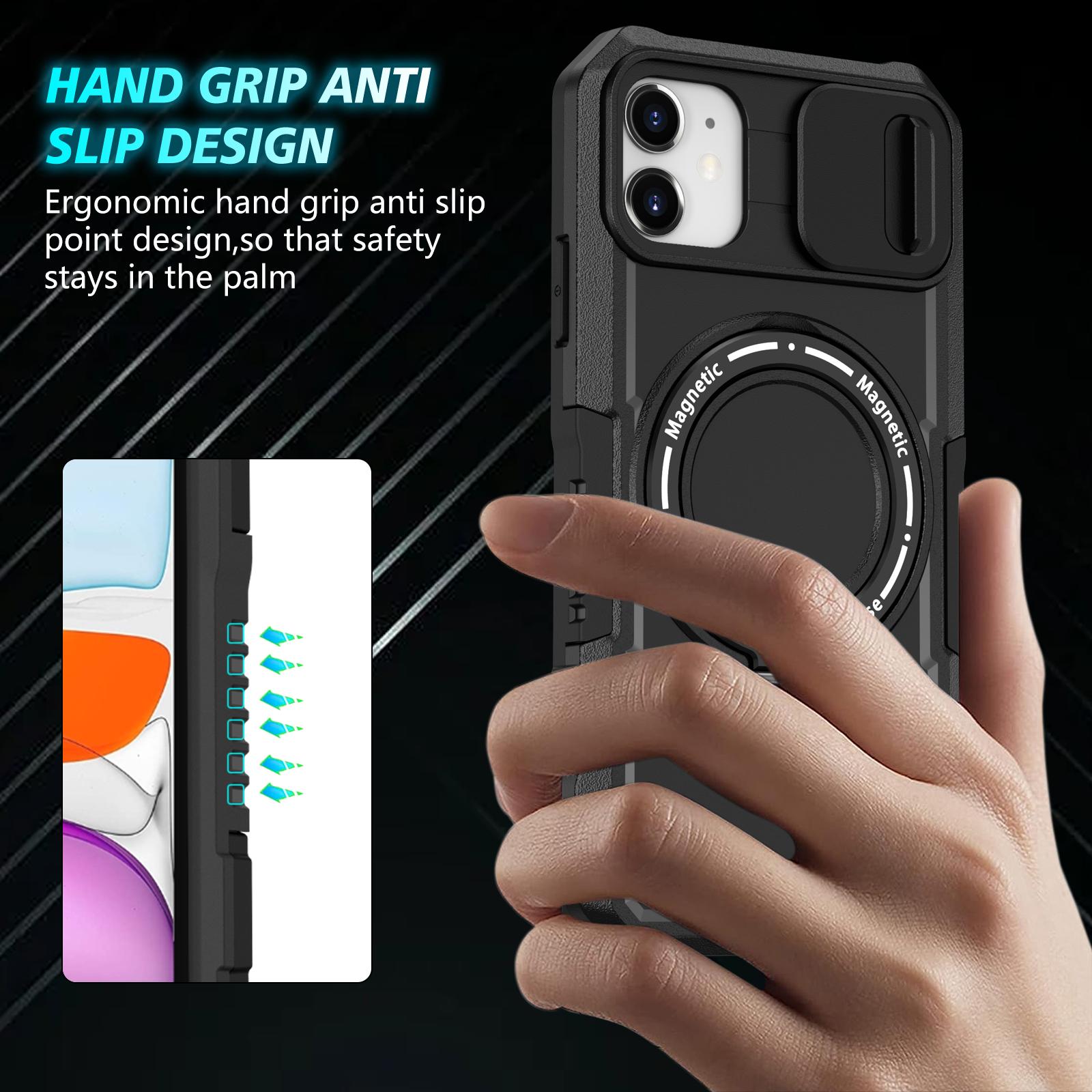 For iPhone 11 Case Invisible Magnetic Kickstand PC+TPU Phone Shell Built-in Sliding Lens Cover Black
For iPhone 11 Case Invisible Magnetic Kickstand PC+TPU Phone Shell Built-in Sliding Lens Cover Black