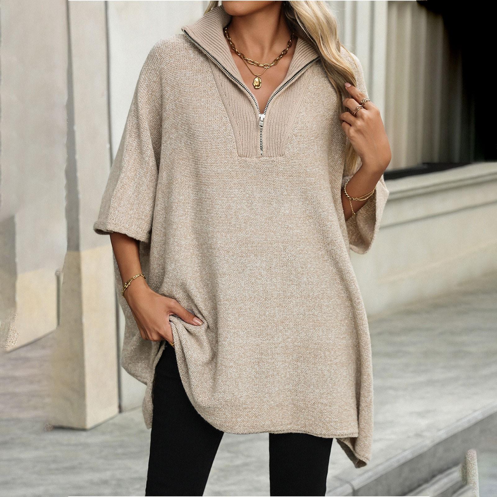 Женский модный однотонный вязаный свитер средней длины с длинными рукавами, свитер с лацканами на молнии, топ XL хаки
Женский модный однотонный вязаный свитер средней длины с длинными рукавами, свитер с лацканами на молнии, топ XL хаки