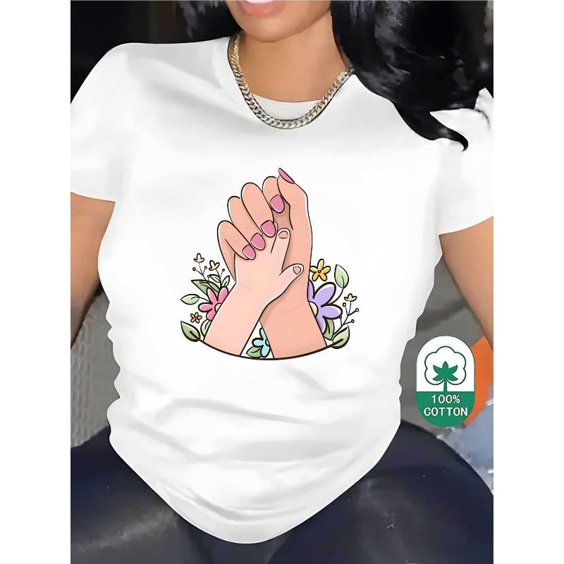 Mother S Day Floral Heart Hands Design T-Shirt | Pure 180gsm, Relaxed Fit, Short Sleeve, Round Neck, Casual Summer Top for Daily Wear, 4XL білий
Mother S Day Floral Heart Hands Design T-Shirt | Pure 180gsm, Relaxed Fit, Short Sleeve, Round Neck, Casual Summer Top for Daily Wear, 4XL білий