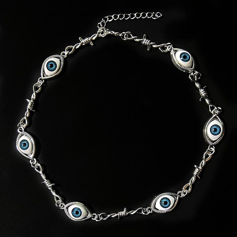 Personality Gothic Blue Eyeball Evil Eye Thorny Metal Chain Necklace for Women Men Hallowmas Party Y2k Jewelry Accessories Gifts
Personality Gothic Blue Eyeball Evil Eye Thorny Metal Chain Necklace for Women Men Hallowmas Party Y2k Jewelry Accessories Gifts