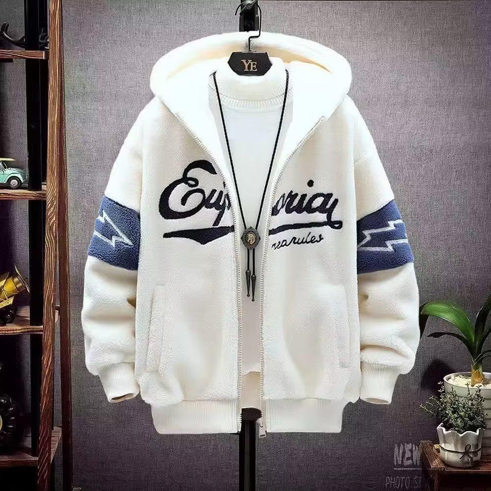 Men s Japanese INS Trendy Lambswool Hooded Embroidered Cotton Jacket - Autumn/Winter Casual Versatile Outerwear. Large
Men s Japanese INS Trendy Lambswool Hooded Embroidered Cotton Jacket - Autumn/Winter Casual Versatile Outerwear. Large