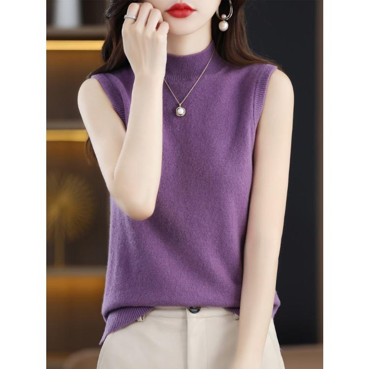 GMXIA Полуводолазка женская безрукавка с осенней черной основой свободный трикотажный топ для летней носки XXL фиолетовый
GMXIA Полуводолазка женская безрукавка с осенней черной основой свободный трикотажный топ для летней носки XXL фиолетовый