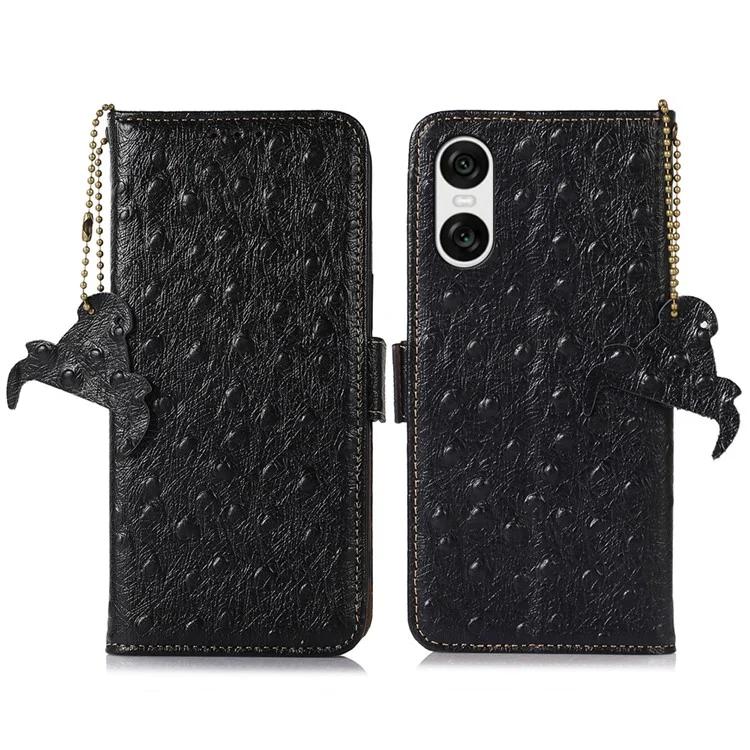 For Sony Xperia 10 VI Wallet Phone Case RFID Blocking Ostrich Texture Genuine Cow Leather Flip Cover
For Sony Xperia 10 VI Wallet Phone Case RFID Blocking Ostrich Texture Genuine Cow Leather Flip Cover