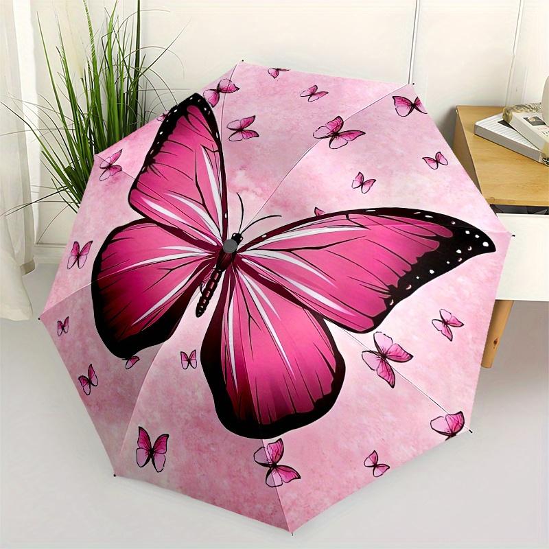 Butterfly Pink Automatic Folding Umbrella Simple 8 Rib Design, Bright Cartoon Pattern, Durable Iron Frame, Suitable For Travel, Outdoor, Be
Butterfly Pink Automatic Folding Umbrella Simple 8 Rib Design, Bright Cartoon Pattern, Durable Iron Frame, Suitable For Travel, Outdoor, Be