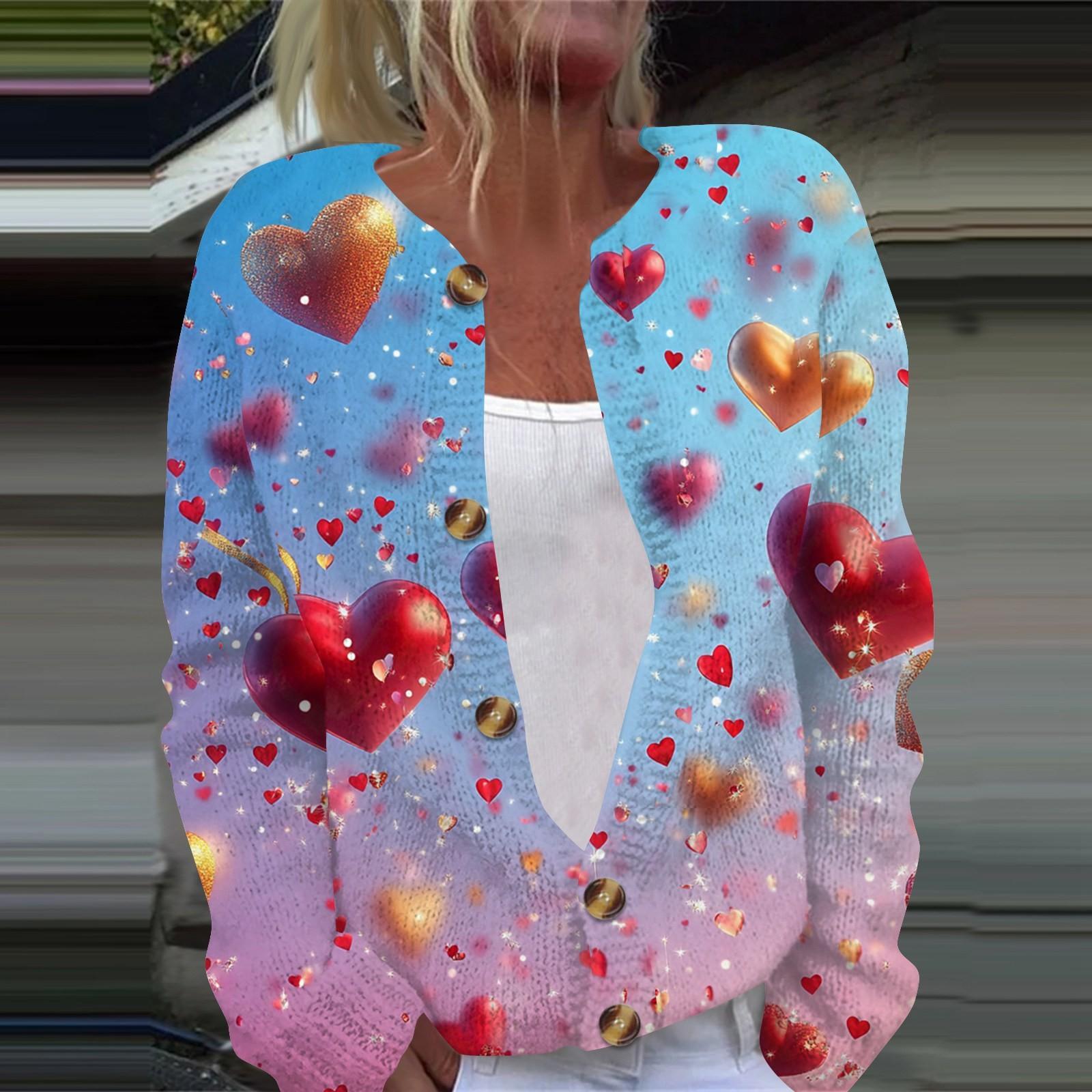 Жіночий модний в язаний жакет на ґудзиках з довгим рукавом і принтом із сердечками на День святого Валентина M синій
Жіночий модний в язаний жакет на ґудзиках з довгим рукавом і принтом із сердечками на День святого Валентина M синій