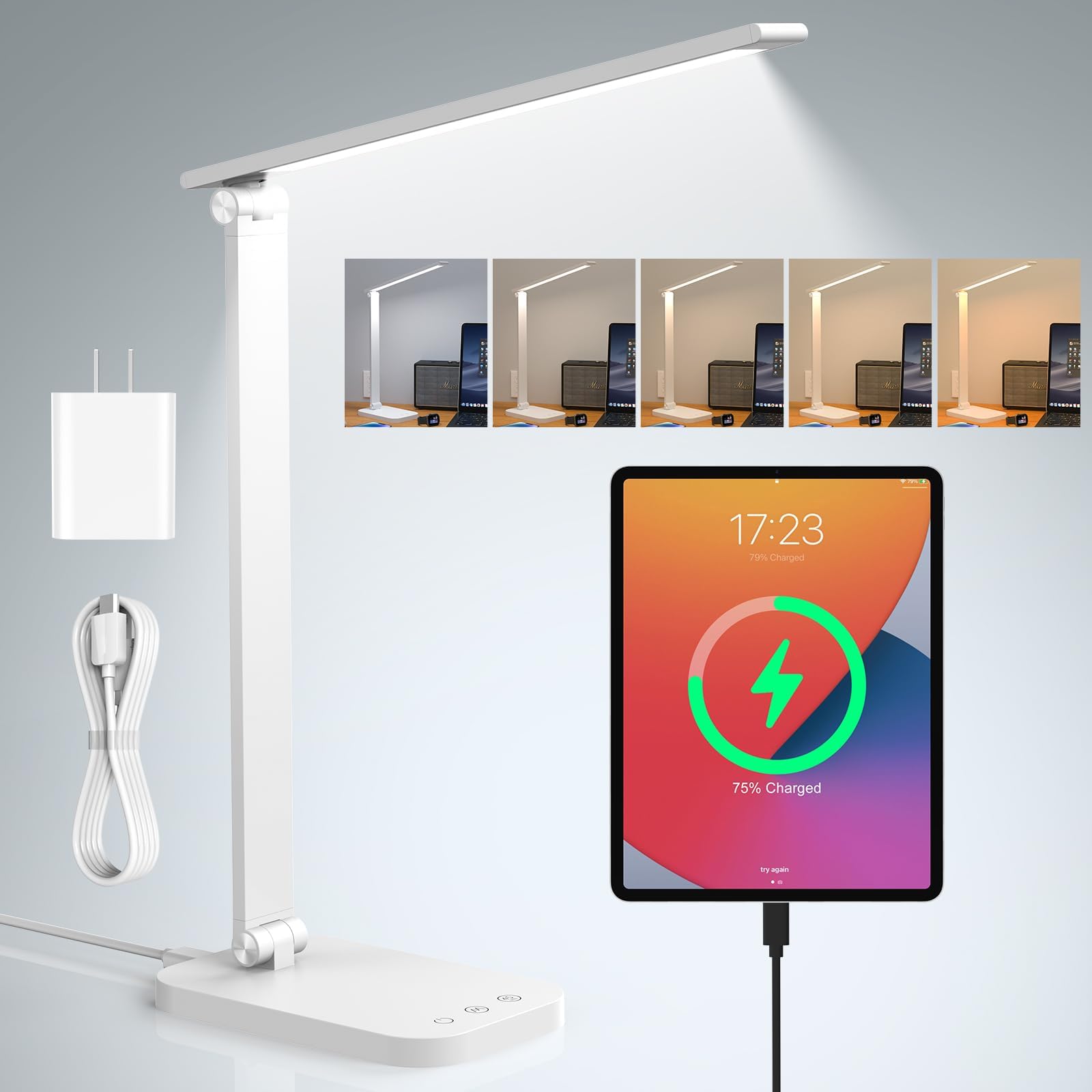 Настільна світлодіодна підставка COPPOR Easy on the Timer 5-кольоровий плавний настільний настільний світильник для читання книг, світло, світло, очі, функція, рівні, затемнення, 180° білий
Настільна світлодіодна підставка COPPOR Easy on the Timer 5-кольоровий плавний настільний настільний світильник для читання книг, світло, світло, очі, функція, рівні, затемнення, 180° білий