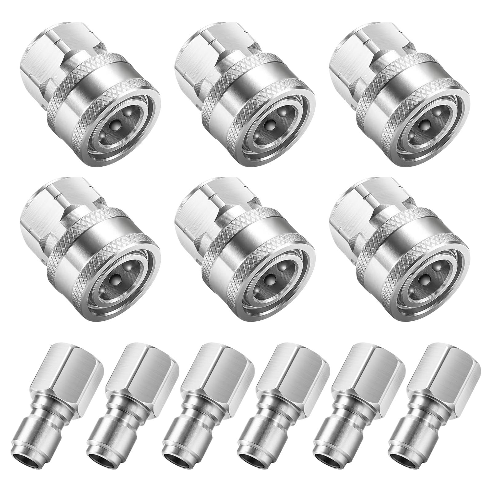 3/8 Inch Power Washer Fittings Stainless Steel Adapter Set Quick Connect Fittings Female/Male NPT Thread 12 Pcs 5000 PSI
3/8 Inch Power Washer Fittings Stainless Steel Adapter Set Quick Connect Fittings Female/Male NPT Thread 12 Pcs 5000 PSI