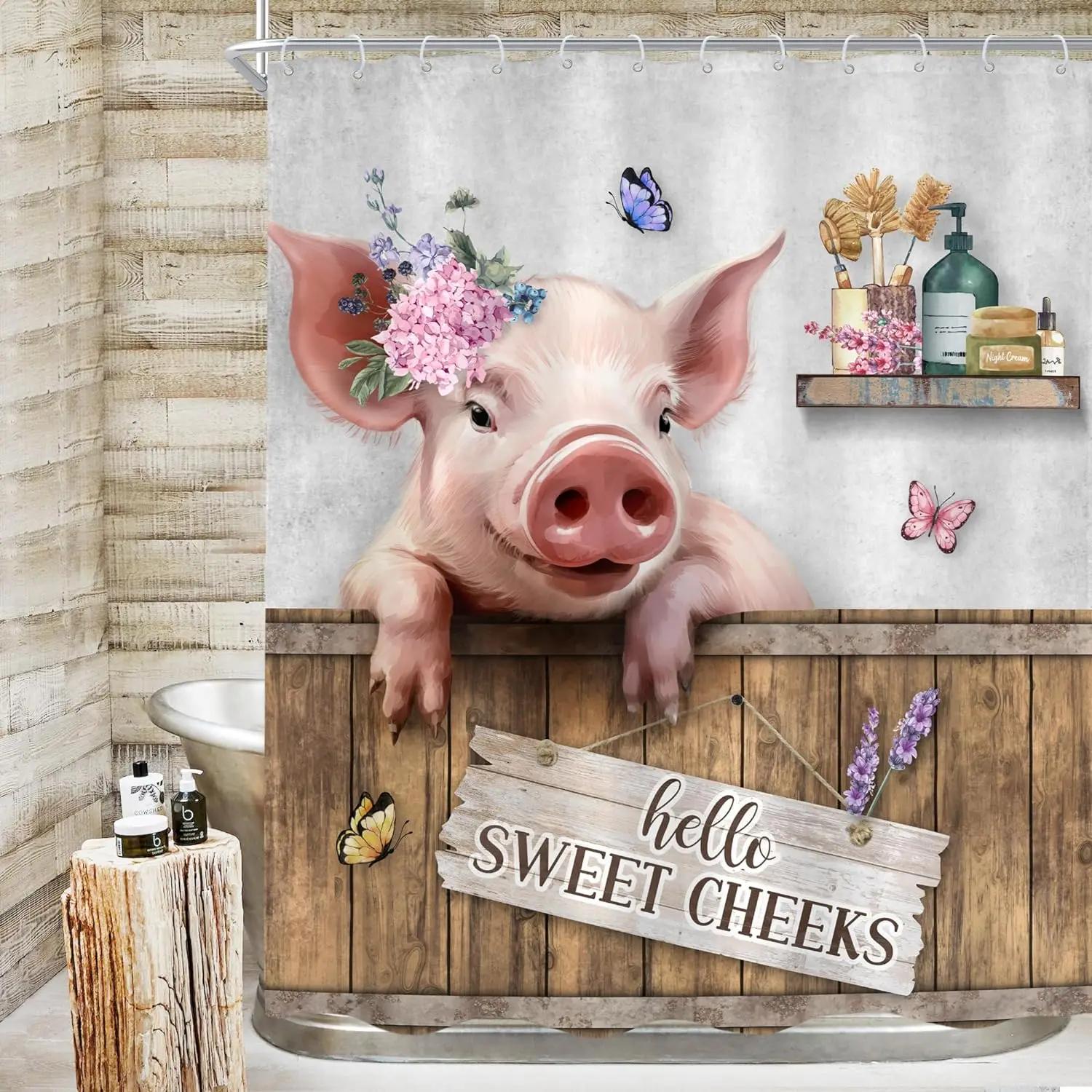 Farm Animal Shower Curtain Funny Highland Cow Donkey Pig Plant Rustic Wooden Panel Cartoon Polyester Fabric Bathroom Decoration W60H190(CM)-1 Pcs
Farm Animal Shower Curtain Funny Highland Cow Donkey Pig Plant Rustic Wooden Panel Cartoon Polyester Fabric Bathroom Decoration W60H190(CM)-1 Pcs