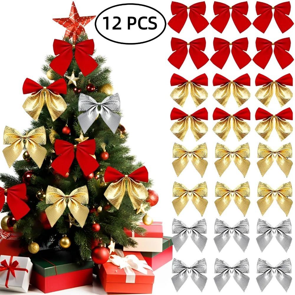 12pcs Bowknot Pendant Xmas Tree Ornaments Flocking Christmas Decorations Home Decoration Simple Pack Red
12pcs Bowknot Pendant Xmas Tree Ornaments Flocking Christmas Decorations Home Decoration Simple Pack Red