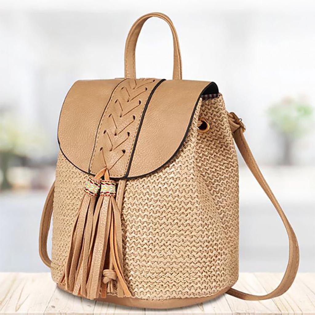 Straw Handmade Woven Backpack Flap Drawstring Shoulders Bag Casual Beach Daypack хакі
Straw Handmade Woven Backpack Flap Drawstring Shoulders Bag Casual Beach Daypack хакі