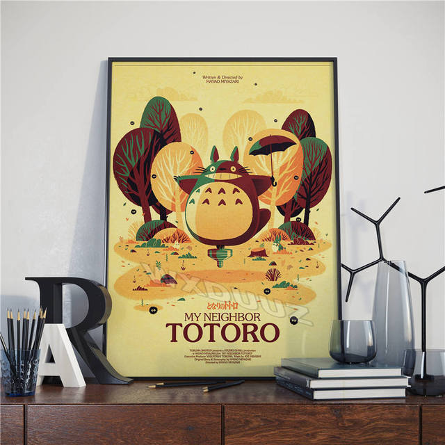 Японское аниме Миядзаки Дракон Кот Винтаж Бар Кафе Крытый постер Детская спальня Картина Качественная настенная живопись Жизнь Море 21cm×30cm NoFrame
